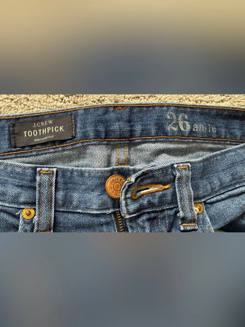J. Crew Blue Denim Jeans with Copper Details